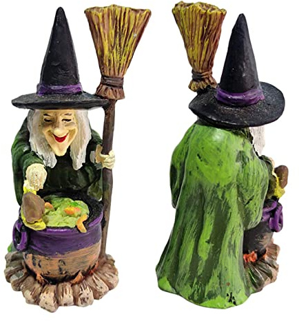 Fowybe Halloween Hexenfiguren | Zauberer- und Hexenfiguren - Psychologische Sandtisch-Ornamente aus Harz, Halloween-Dekorationen für Zuhause, 1 Stück
