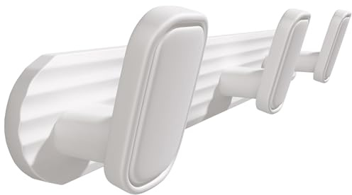 Porte-manteau mural blanc, 3 crochets en métal pour accrocher chapeau, sac à main et peignoirs, crochet de serviette pour salle de bain et entrée (lot de 1)