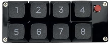 One-handed gaming keyboard with macro-defined, backlit sensitive, ergonomic and efficient numeric keypad