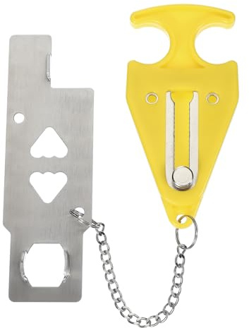PATIKIL Hotel Door Lock, 1 Pack Heavy Duty Extra Lock for Additional Privacy and Safety Perfect for Traveling Hotel Home Apartment Double Hole Yellow