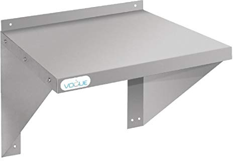 Vogue Stainless Steel Large Wall Microwave Shelf - Easy Self-Assembly, Holds Loads of up to 35kg CB912