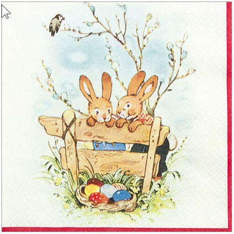 20 Servietten Bunny Friends Hasenfreundschaft/Ostern 33x33cm