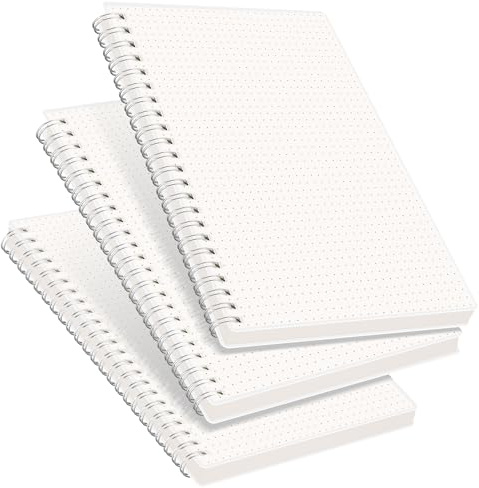 RETTACY Dot Grid Notebook Spiral - 3 Pack Dotted Bullet Grid Journal with 480 Pages,100gsm Thick Dotted Paper,5.7x 8.3