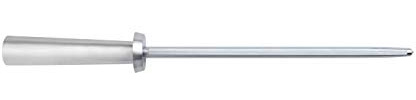 Shun 9 Metal Handle Combination Honing Steel, Smooth and Micro-Ribbed Honing Rod, Built-In Angle Guide, Stainless Steel Rod and Handle, Japanese Knife Sharpener for Professional and Home Chefs