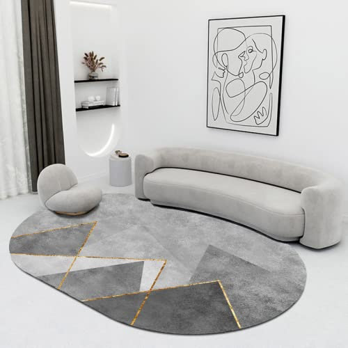 makeups1 Klassischer Orientteppich, Kurzflor Waschbarer Anti-Rutsch Ornamente Muster Teppich, Farbblock Gold Line Grau Schwarz, 180 x 180 cm