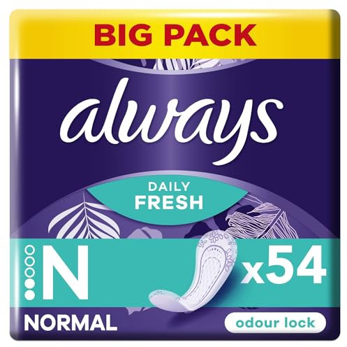 Always Dailies Normal Fresh & Protect Panty Liners x 54, Breathable, Flexible and Comfortable with Absorbent Core