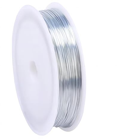 PAITOK 80 Meter 0,5 mm Kreativdraht für Schmuckherstellung, Tarnish Resistan Eisenverdrahtung Basteldraht für DIY künstlerische Florale Handwerkskunst, Modellbau, Basteln (Farbe Silber)