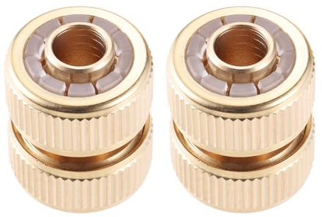 DRELD 2 Stück Messing Schlauchverbinder, Gartenschlauch Schnellkupplungen für 1/2’’ Garden Schlauch, Schläuche Schlauchkupplung Einfacher Anschluss, Quick Fix Verlängerung Anschluss