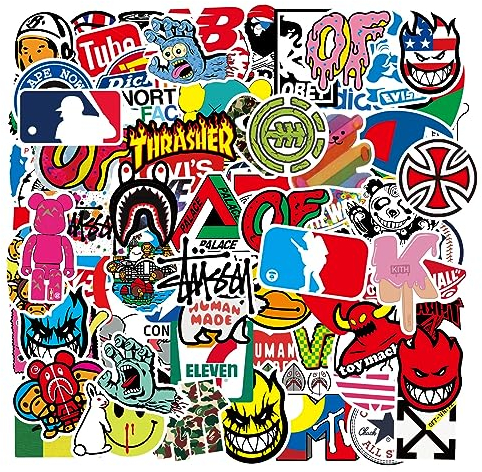 Kaderas Marque Autocollants 101 pièces, Imperméables Vinyle Graffiti Stickers pour Ordinateur Portable, Skateboard, Guitaire, Vélo, Valise