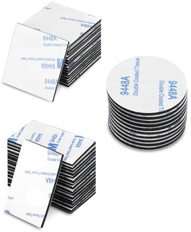 80 Piezas Almohadillas De Doble Cara, Gran adherencia, impermeable, Adhesivo Doble Cara,25 cuadrado,25 cuadrado,30 Redondo,Almohadillas Adhesivas Extrafuerte,Cinta Doble Cara para Hogar Oficina Coche