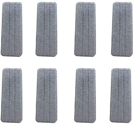 8 Stücke Mikrofaser Ersatzkopf für Wischmopp, Waschbarer Saugfähiges Wischmopp Bezug, Ersatztuch Mop Pads Mop Microfaser Reinigung Pads Flach Für Büro, Zuhause, Hartholz, Fliesen (Grau, 32 x 12cm)