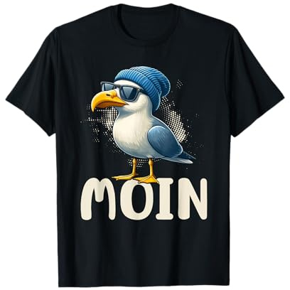 Moin Möwen Norddeutschland Gruß Ostsee Nordsee Moin Gruß T-Shirt