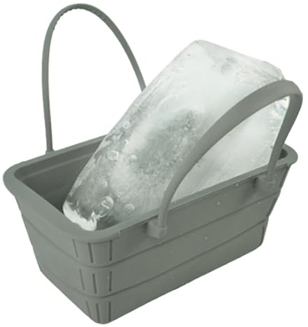 Seau à glace pour champagne et vin – Grande capacité en silicone avec couvercle | Bac à glace réutilisable pour l'extérieur et récipient de rangement | Idéal pour les fêtes à la piscine, les