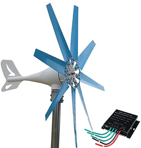 Kit de aerogenerador de 14000 W - 8 aspas con Controlador de Carga para Uso marítimo, autocaravanas y hogar - Generador de energía eólica versátil (12 V, 24 V, 48 V, 220 V)