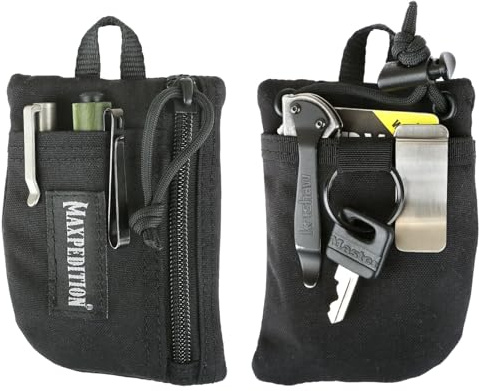 MAXPEDITION Platy Front Pocket Organizer, Durable EDC Tool Pouch for Men, Neck Wallet with Paracord Lanyard, Holds Flashlight, Multitool, Pen, Notebook (Black, 3.5 x 5)