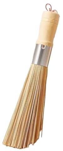 NiuLumea Natural Long Handle Kitchen Pot Brush Deep Pans and Woks, 30 cm Cleaning with Gentle Bristles, Home or Professional Use