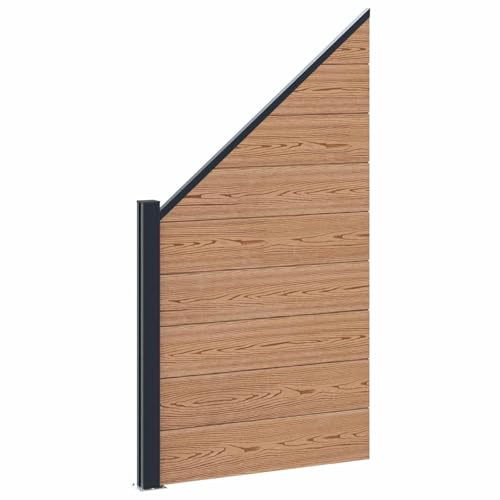 Ordellia Clôture WPC et aluminium marron 95 x 180 cm - Clôture de jardin brise-vue avec construction stable - Résistant aux intempéries - Montage facile pour terrasse, balcon, extérieur