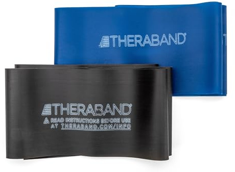 TheraBand professionale in lattice bande di resistenza per la parte superiore del corpo, parte inferiore del corpo, e Core esercitazione, fisioterapia, pilates, allenamento home-fitness inferiore e riabilitazione, Blue/Black - Advanced Set