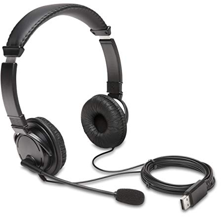 Kensington Cuffie Hi-Fi con Cavo Usb, Microfono con Imbottitura, Opzione di Cancellazione del Rumore Regolabile e Suono Stereo di Ottima Qualità, Nero, K97601WW