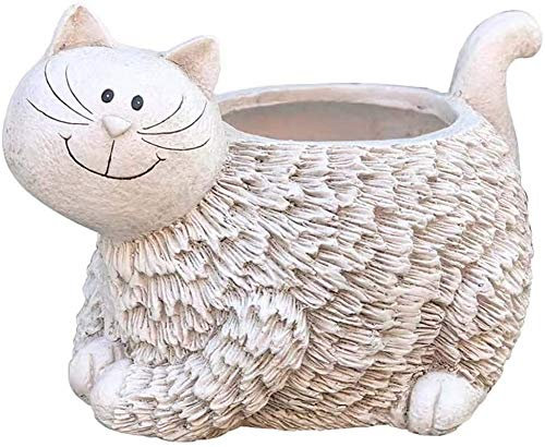 YTOOZ Outdoor Statue Gartenskulptur Katze Blumentopf Statue Skulptur, Harz Garten Persönlichkeit Kunst Dekoration Garten Balkon Pflanze Blumenbehälter Dekoration Dekoration H34CM Geschenk