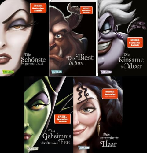 Die Disney Villains Band 1-5 im Taschenbuchformat + 1 exklusives Postkartenset
