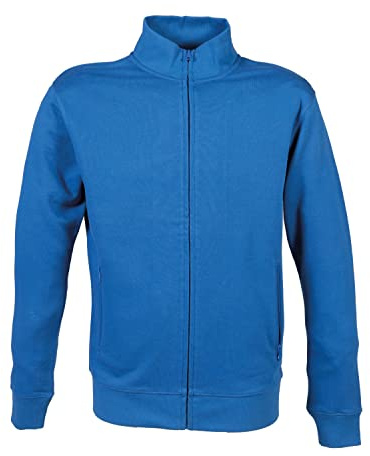 Niscioma Felpa da Lavoro Uomo Zip Intera - Felpe Senza Cappuccio Tinta Unita Stampabili, Maglia Tuta Non Felpata Misto Cotone, Collo a Lupetto Zip Corta, Modello Geo