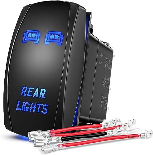 Gebildet Blauer Rear Light Wippschalter 5-polig Laser-Ein/Aus LED Licht, 20A/12V,10A/24V Schalter Überbrückungskabel Set für Jeep Boots LKWs