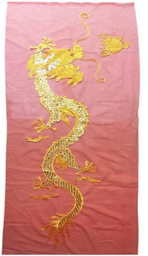 Lpitoy Goldfarbener Drachen-Patch, Bestickte Applikation, Chinesischer Drache, Zum Aufnähen Oder Aufbügeln, Für Selbstgemachte Chinesische Drachenkostüme, Jacken, Kleidung