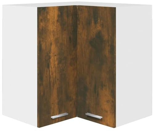 Gecheer Eck-Hängeschrank, Küchenschrank, Küchenzeile, Küchenmöbel, Küchenunterschrank, Schrank, Räuchereiche 57x57x60 cm Holzwerkstoff
