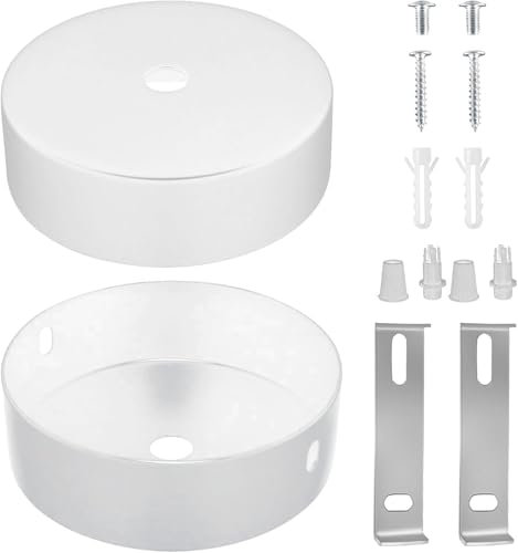 Zhixifan 2 Stück Decke Lampenabdeckung Deckenanschluss, 80 x 25 mm Baldachin Lampe Abdeckung, Deckenbaldachin Kits, Perfect decoration für Pendelleuchten, Runder