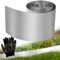 Vehipa 10m x20cm Silber Rasenkante verzinkt, Rasenkante Metall Beetumrandung für DIY Lawn, Garten Rasenkanten Verzinkt mit 1 Paar Handschuhe, Beetumrandungen Rasenbleche Metall für Dekoration Garten
