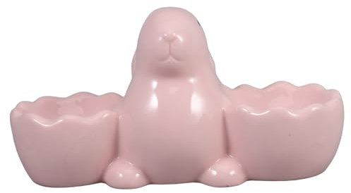 Hemobllo Huevera De Cerámica Forma De Conejito Lindo Soporte para Exhibir Huevos De Pascua para Decoración De Hogar y Mesa De Desayuno