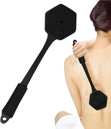 Esfoliante per il Corpo Spazzola Per Massaggio Esfoliante Con Manico Lungo | Accessorio Doccia Ergonomico Per Persone Con Mobilità Ridotta Uomini Donne Disabili Anziani