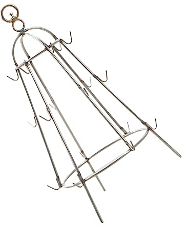 Milisten Barbecue Acier Inoxydable avec Crochets Support Suspendu pour Cuisson de Viande et Kebab Accessoire Pratique pour Extérieur et Maison