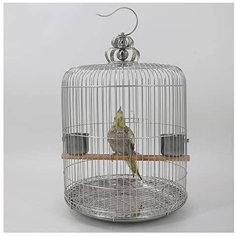 Jaula Grande para Pájaros Jaula de pájaros de Acero Inoxidable Grande Redonda Starling Black Phoenix Peony Villa Parrot Cage for periquitos, Loros, pinzones Jaula para Periquitos(Type 32)