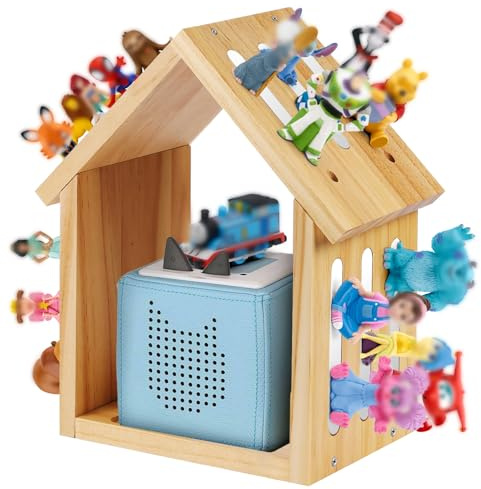 Vicloon For Tonies Shelf Magnetic, Tonies Storage Shelf for 20-30 Characters, Creative Display Shelves for Tonie Audio Toy Figurine Storage, Wooden Wall Floating Shelves for Kids