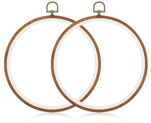 2 stycken broderiramar, rund 21 cm, broderiram, trä, ringar, korsstygn för gör-det-själv, hantverk, sömnad, broderi, korsstygn