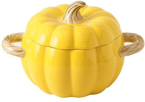 Mini fuente for hornear, lindo tazón de calabaza, for parrilla(Yellow)