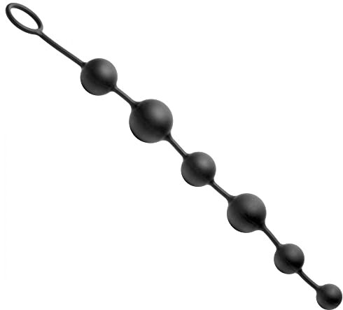 Master Series XR-Brands Plug Anal Serpent 6 Perles de Plaisir en Silicone Longue Chaîne