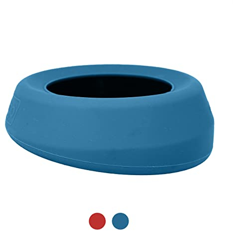 Kurgo Splash Free Wander, Wassernapf, auslaufsicherer Reisenapf für Hunde, tragbar, ohne Verschütten, Kapazität 0,7 l, Blau