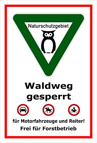 Melis-Folienwerkstatt Schild Naturschutzgebiet Waldweg - 15x10cm - 3mm Aluverbund – 20 VAR S00359-037-B