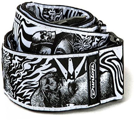 JIM DUNLOP Gitarrengurt I Love Dust - Skulls - Weiß, Schwarz