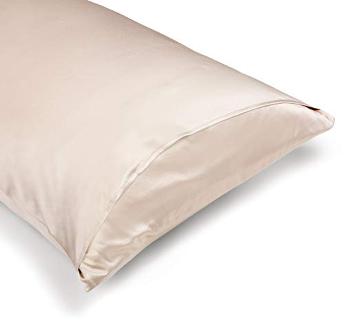 OFFTOPIC Federa 100% Seta Anticrespo e Antirughe, Federe in Seta 22 Momme Certificata OekoTex Antibatterica, Fodere Cuscini Letto Idea Regalo Perfetta, Chiusura Senza Zip 50x75 Caramel