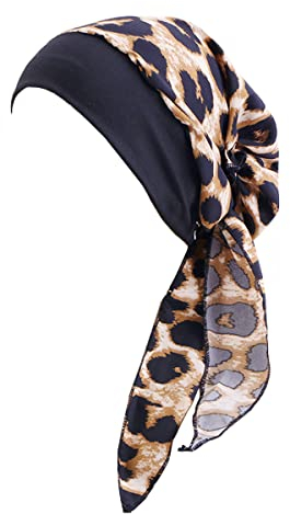 LIUPUUDLY Chemo Kopftuch Damen Mode Florales Turban Mütze Schlafmütze kopfbedeckung für Krebs Haarverlust (#1)