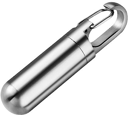 Throushine Stehaufe Pillendose aus Edelstahl (S+L)