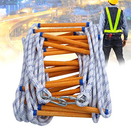 Fire Escape Ladder, 2-10 Story Emergency Portable Safety Reusable Ladder for Adults & Kids Windows and Balcony with Anti-Slip Rungs and Wide Steps,164FT/50M