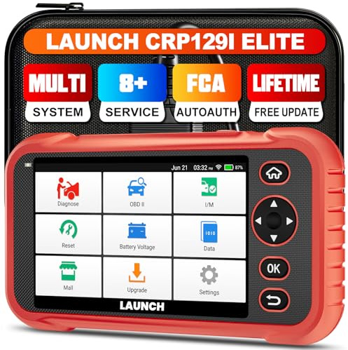 Escáner Launch CRP129I V2.0 OBD2 2024, escáner de 4 Sistemas con 12 Funciones de reinicio, TPMS, EPB, Purga ABS, DP F, SAS, Acelerador, codificación de inyectores, AutoVIN, FCA AutoAuth