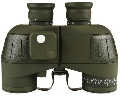 UPWONEC Grünes Profi-Fernglas Mit Kompassentfernung Und BAK4-Prisma, 23,5 Mm Großes Okular, 10 X 50 Hochleistungs-High-Definition-Teleskop, Leistungsstarke Funktion,A