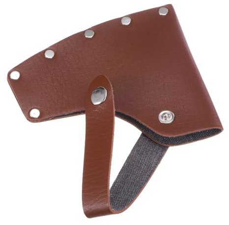 M METERXITY Hatchet Sheath, Leather Axe Sheath for 1.32LB Axe, Double Snap Axe Head Cover Portable for Outdoor Hiking/Outdoors Work Hatchet Blade Protector Hatchet Cover [Brown]