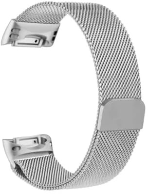 JUNCHENGBAO Metallband Kompatibel Mit Charge 5 Uhr Band Magnetisches Armband Ersatz Zubehör(Silver)
